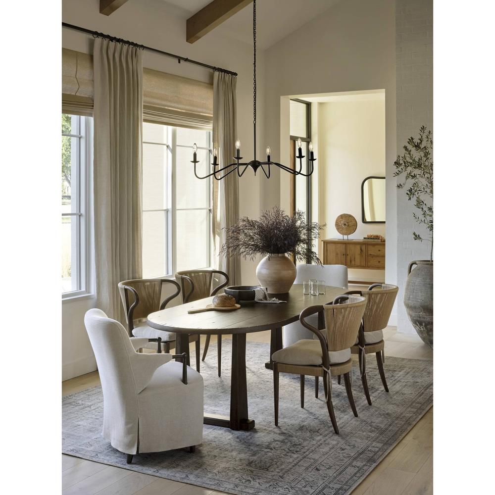 Amira Broadway Dune Linen Armless Dining Chair
