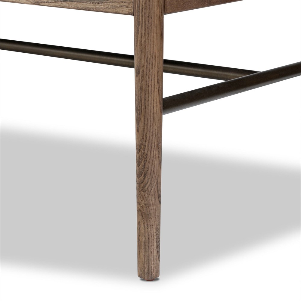 Demi Beige Shearling Accent Bench|