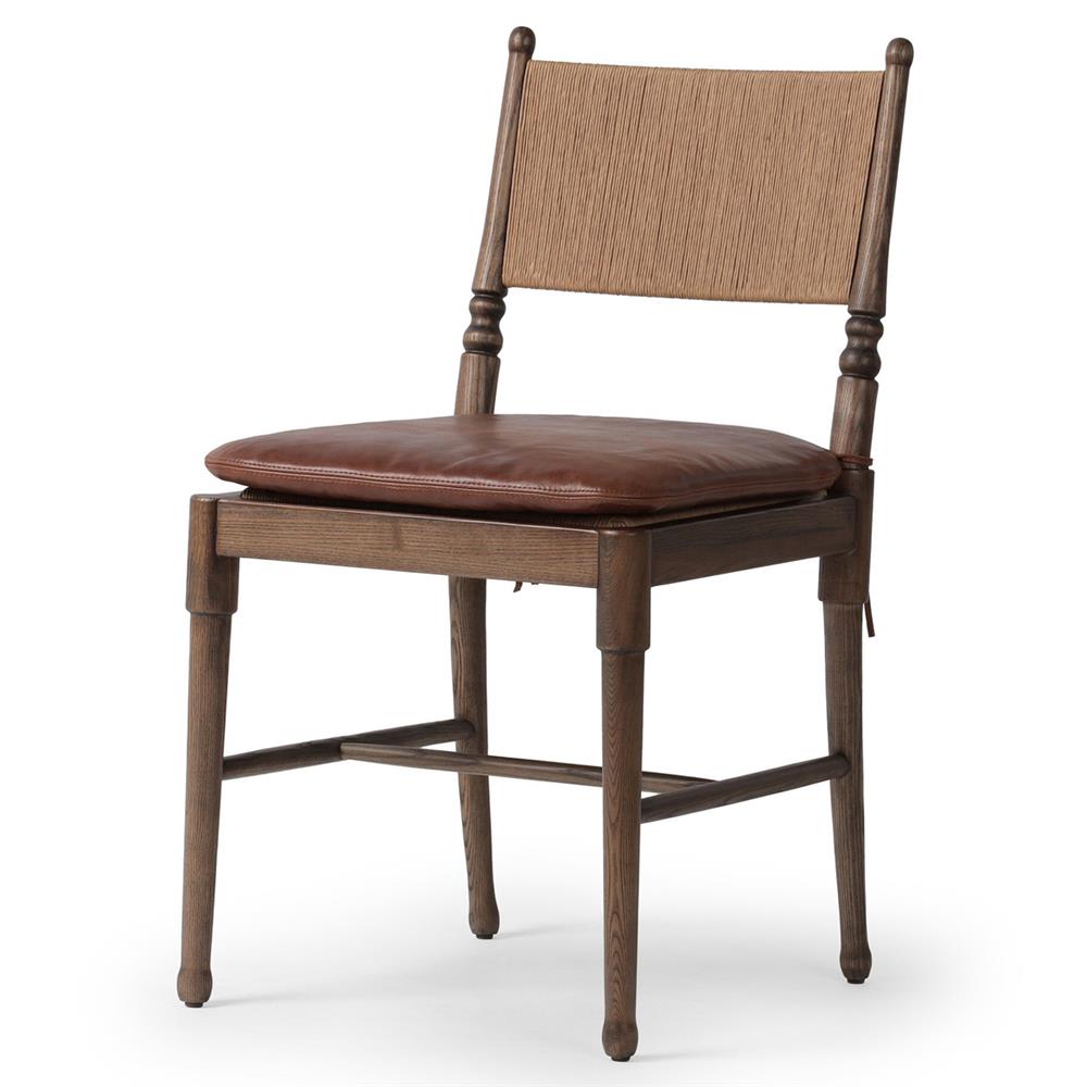 Fayth Dulane Mahogany Leather Dining Chair|