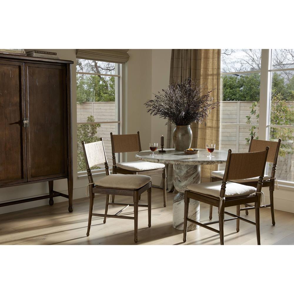 Fayth Dulane Mahogany Leather Dining Chair|