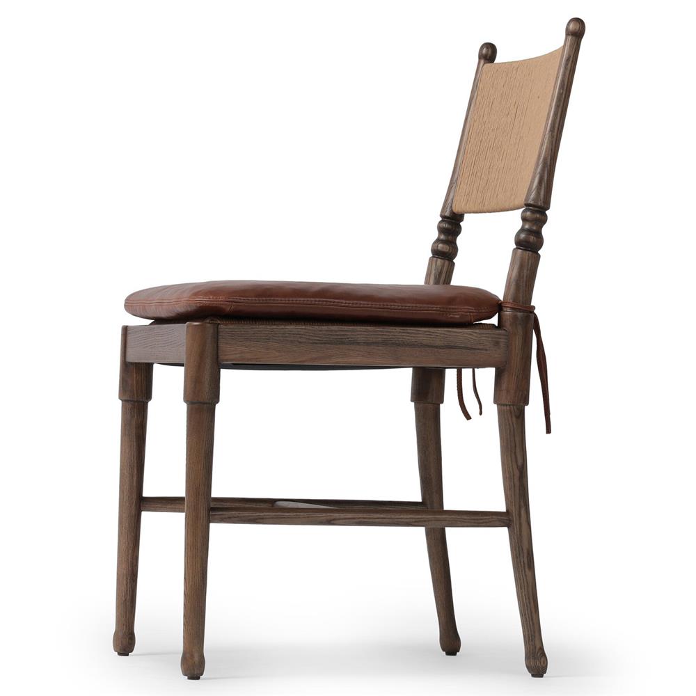 Fayth Dulane Mahogany Leather Dining Chair|