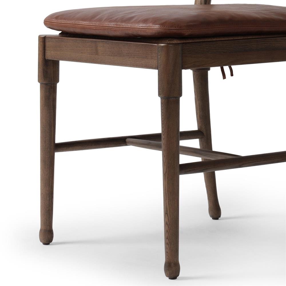 Fayth Dulane Mahogany Leather Dining Chair|