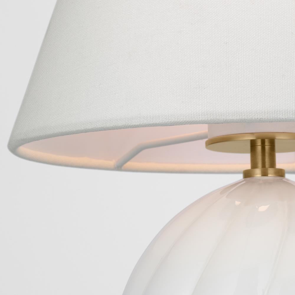 Visual Comfort Talia Modern Classic White Glass Cordless Table Lamp - 13"|