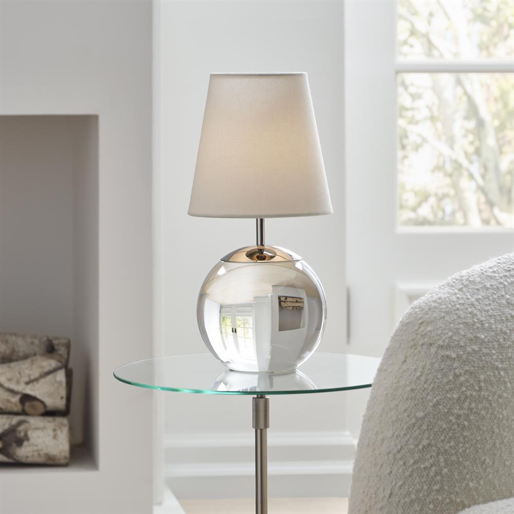 Visual Comfort Terri Mid Century Crystal Linen Shade Cordless