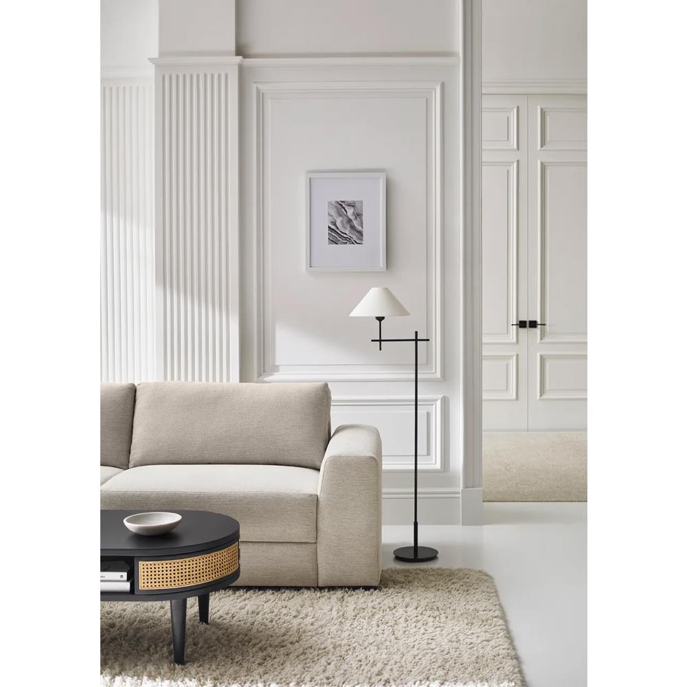 Visual Comfort Hackney Modern Classic Bronze Metal Linen Shade Floor Lamp|