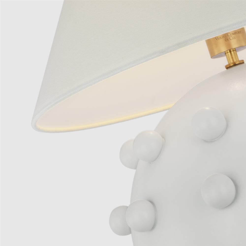Visual Comfort Linden Mid Century Plaster White Linen Shade Orb