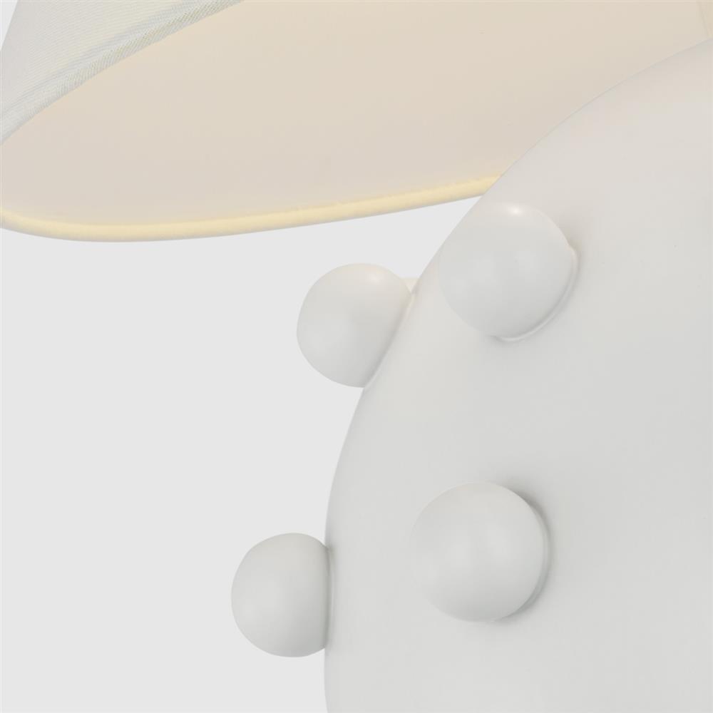 Visual Comfort Linden Mid Century Plaster White Linen Shade Orb