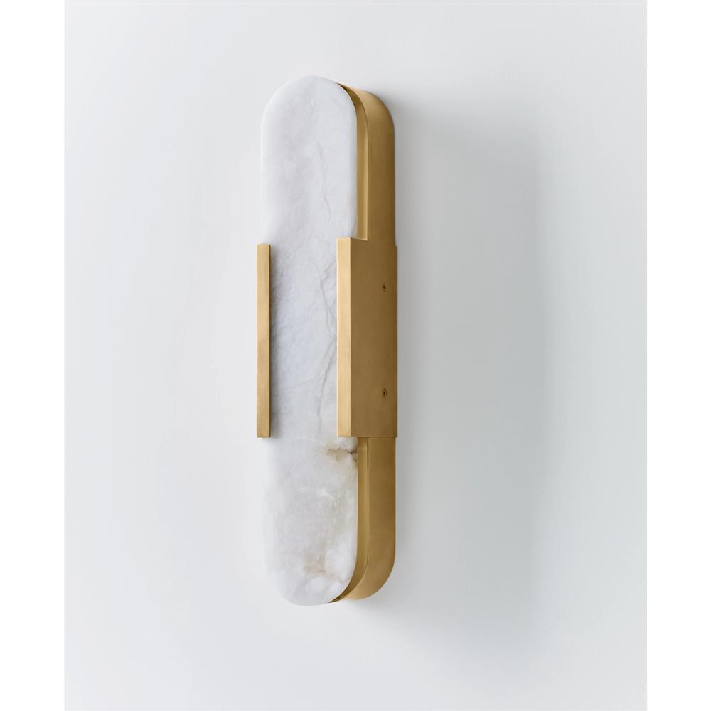 Visual Comfort Melange Modern Classic Antique Brass Alabaster
