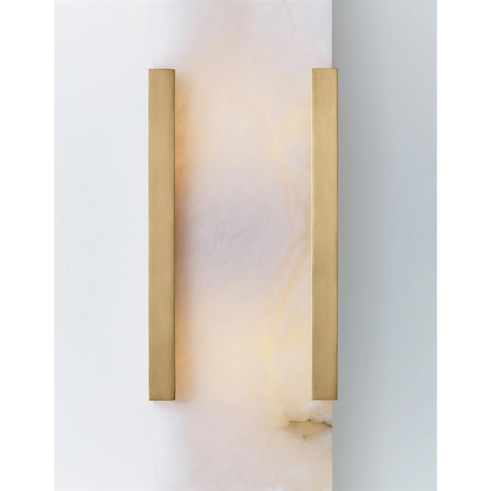 Visual Comfort Melange Modern Classic Antique Brass Alabaster