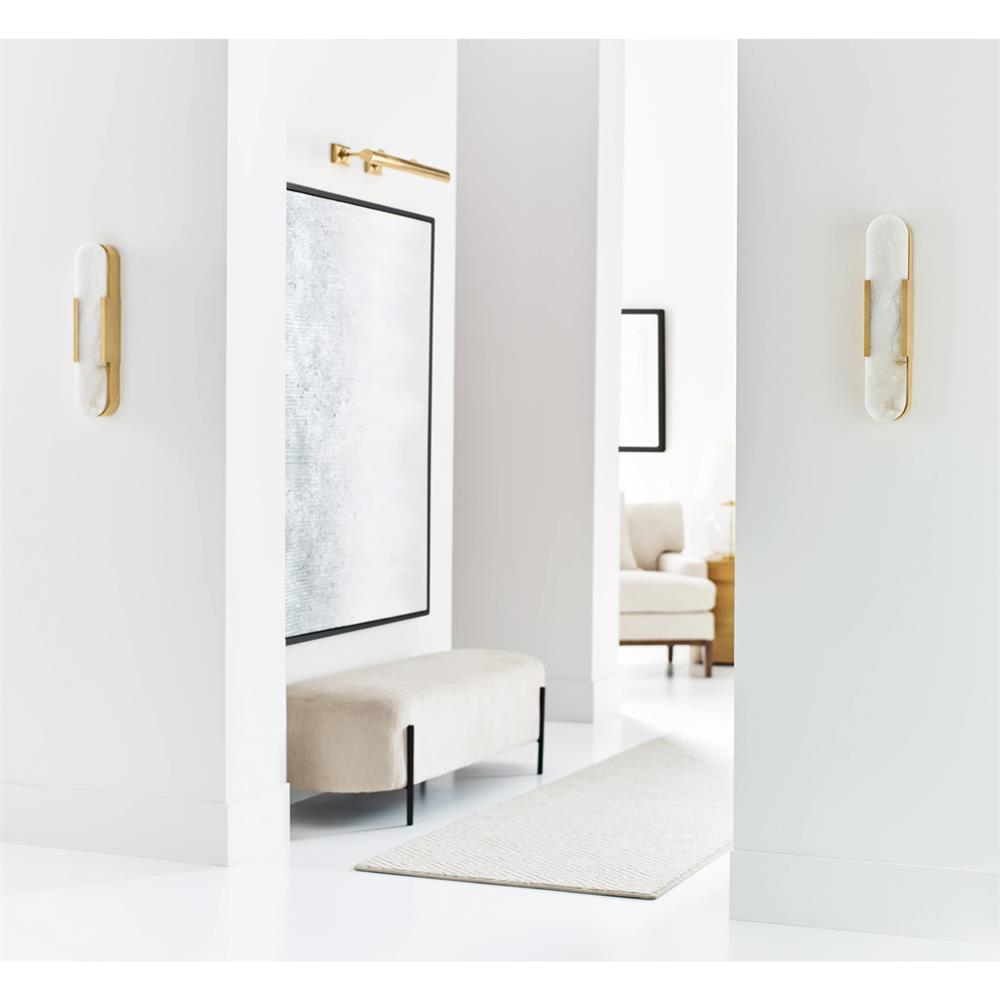 Visual Comfort Melange Modern Classic Antique Brass Alabaster
