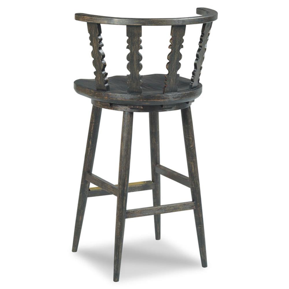 Fable Updated Traditional Worn Black Wood Counter Stool|