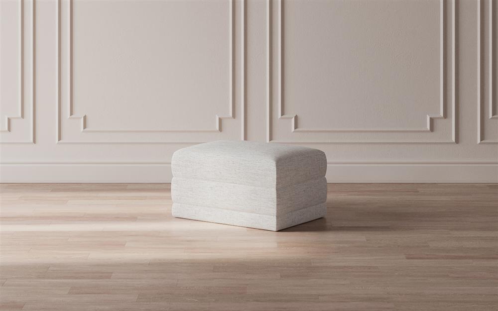 Weybridge Heathered Ivory Performance Ottoman - Upholstered to Floor|