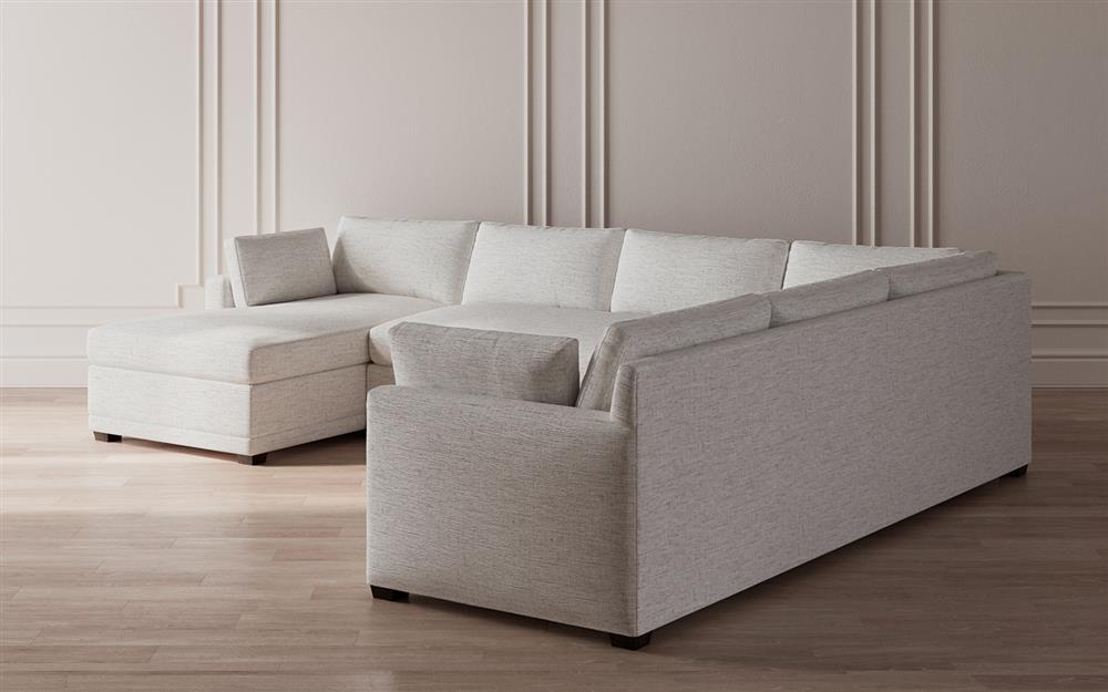 Weybridge Heathered Ivory Performance U-Chaise Sectional - Left Chaise - 142&quot;|