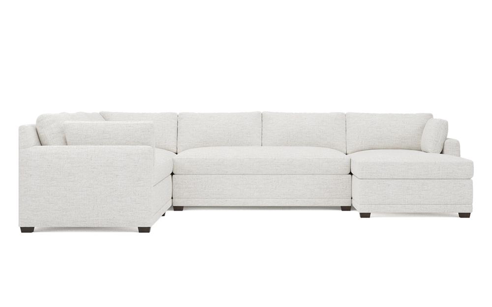 Weybridge Heathered Ivory Performance U-Chaise Sectional - Right Chaise - 142&quot;|