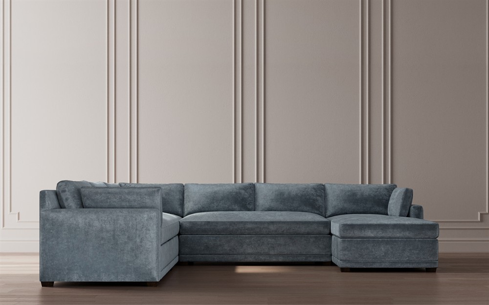 Weybridge Heathered Ivory Performance U-Chaise Sectional - Right Chaise - 142&quot;|