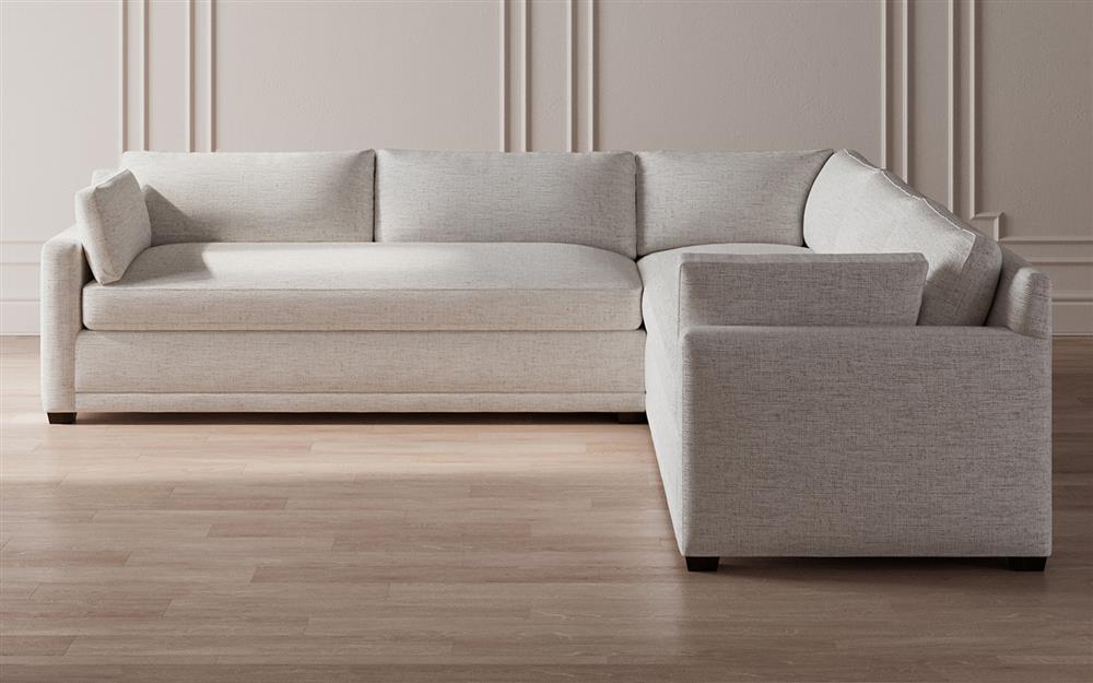 Weybridge Heathered Ivory Performance Corner Sectional - Left End - 123"|