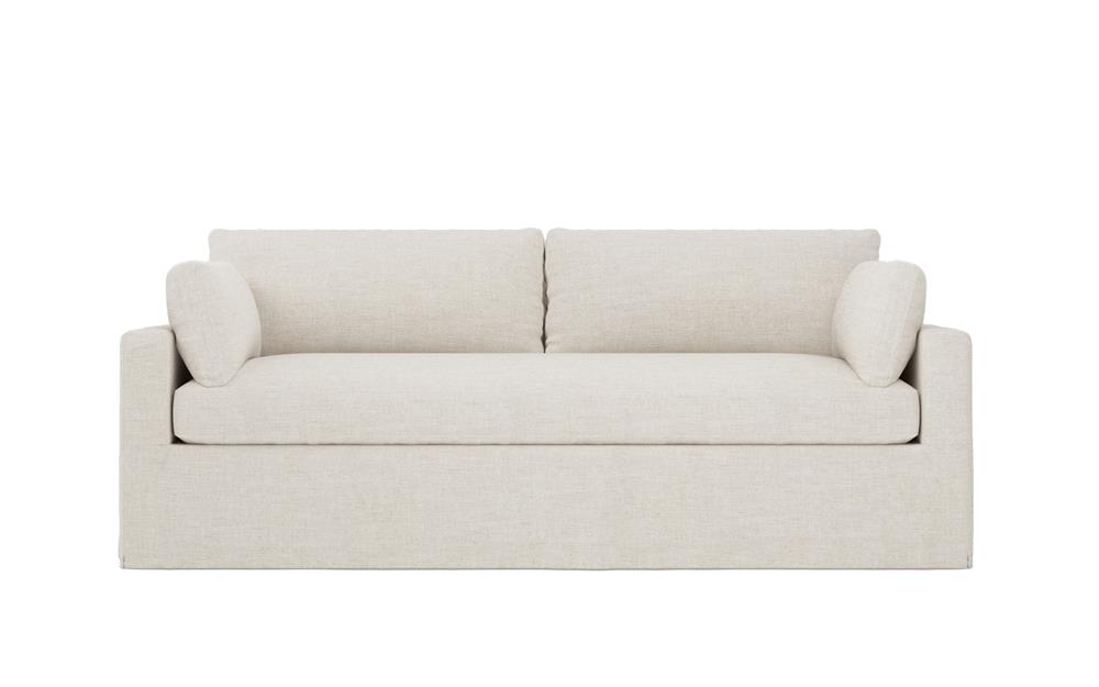 Weybridge Sea Salt Performance Slipcovered Bench Cushion Sofa - 88&quot;|