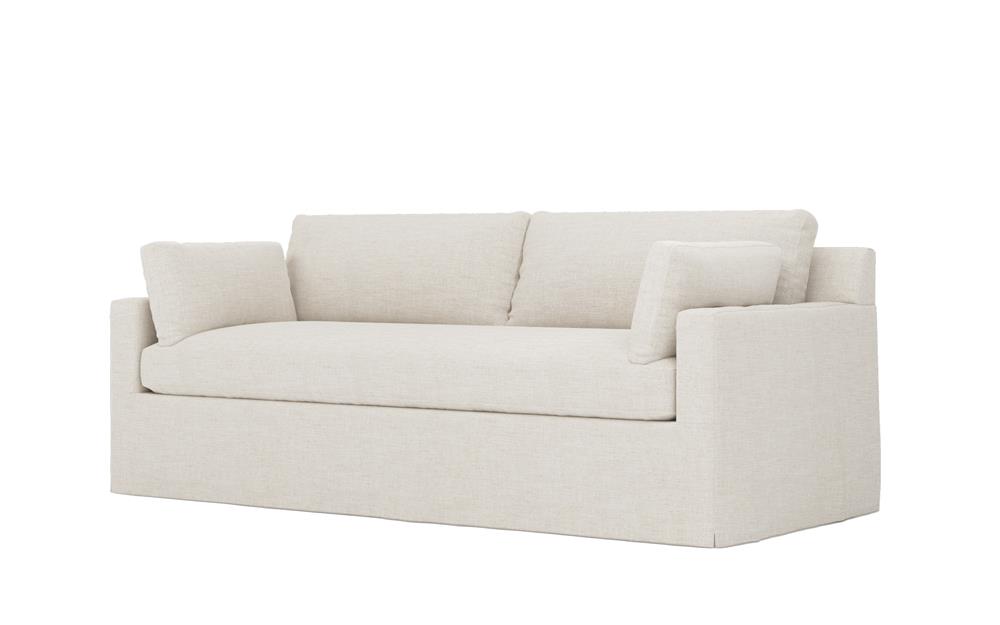 Weybridge Sea Salt Performance Slipcovered Bench Cushion Sofa - 88&quot;|