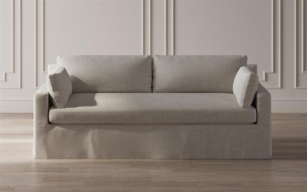 Weybridge Sea Salt Performance Slipcovered Bench Cushion Sofa - 88&quot;|
