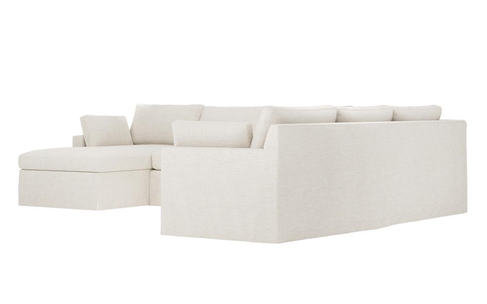 Weybridge Sea Salt Performance Slipcovered U-Chaise Sectional - Left Chaise - 142&quot;|