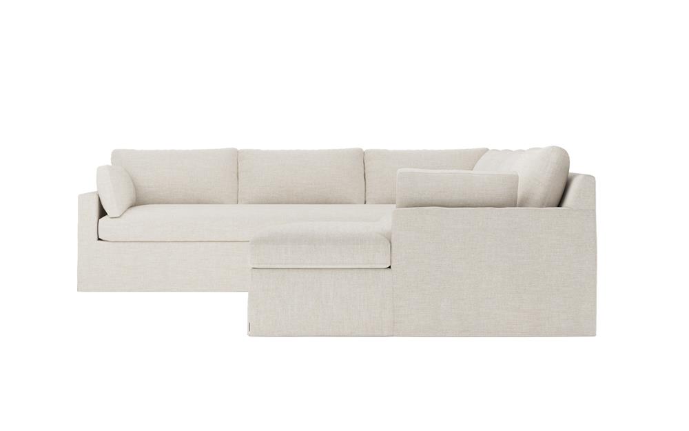 Weybridge Sea Salt Performance Slipcovered U-Chaise Sectional - Right Chaise - 142&quot;|