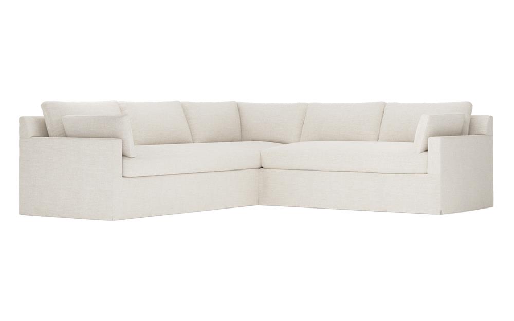 Weybridge Sea Salt Performance Slipcovered Corner Sectional - Right End - 110"|