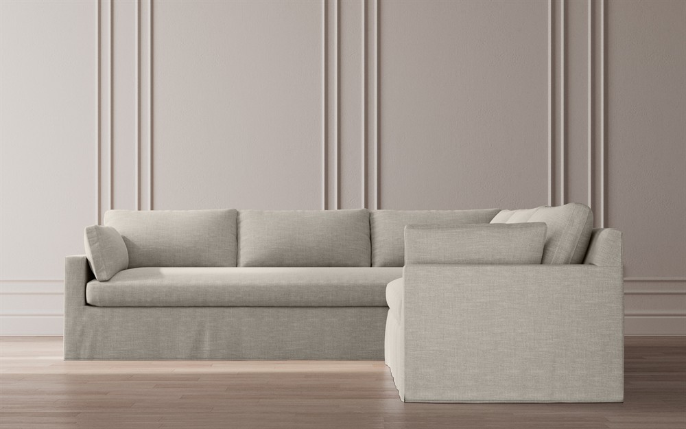 Weybridge Sea Salt Performance Slipcovered Corner Sectional - Right End - 110"|