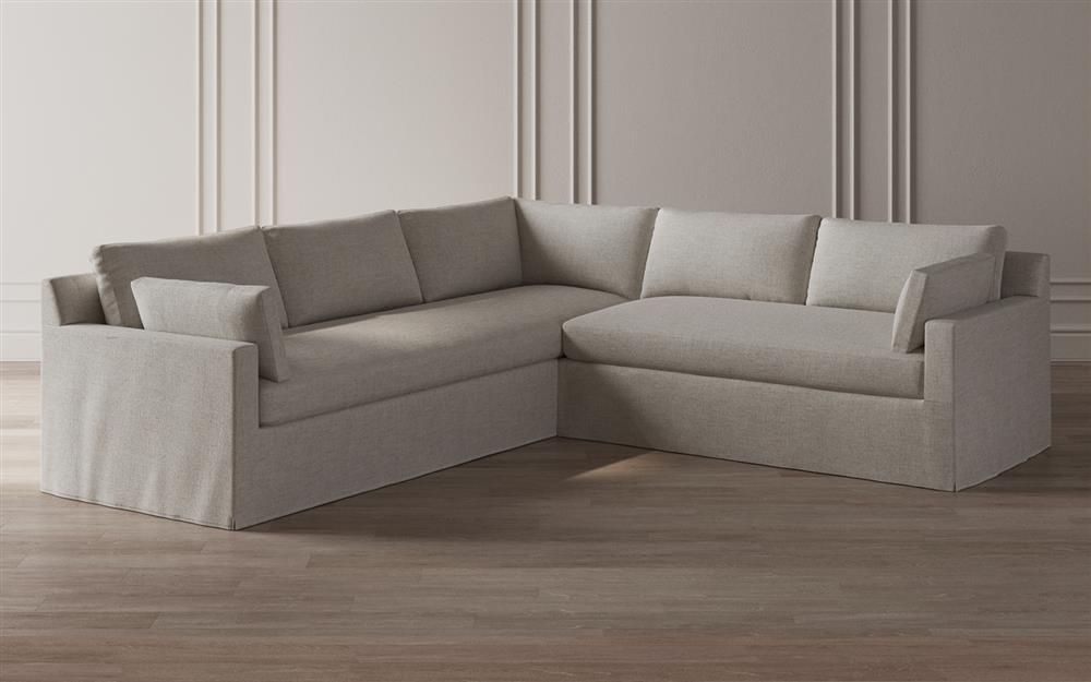 Weybridge Sea Salt Performance Slipcovered Corner Sectional - Right End - 110"|