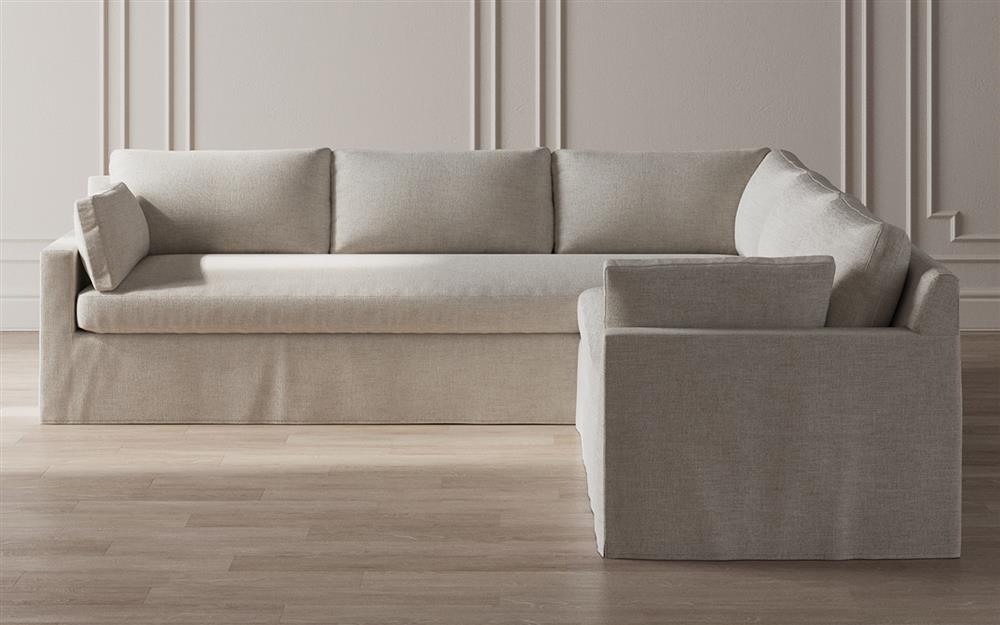 Weybridge Sea Salt Performance Slipcovered Corner Sectional - Right End - 110"|