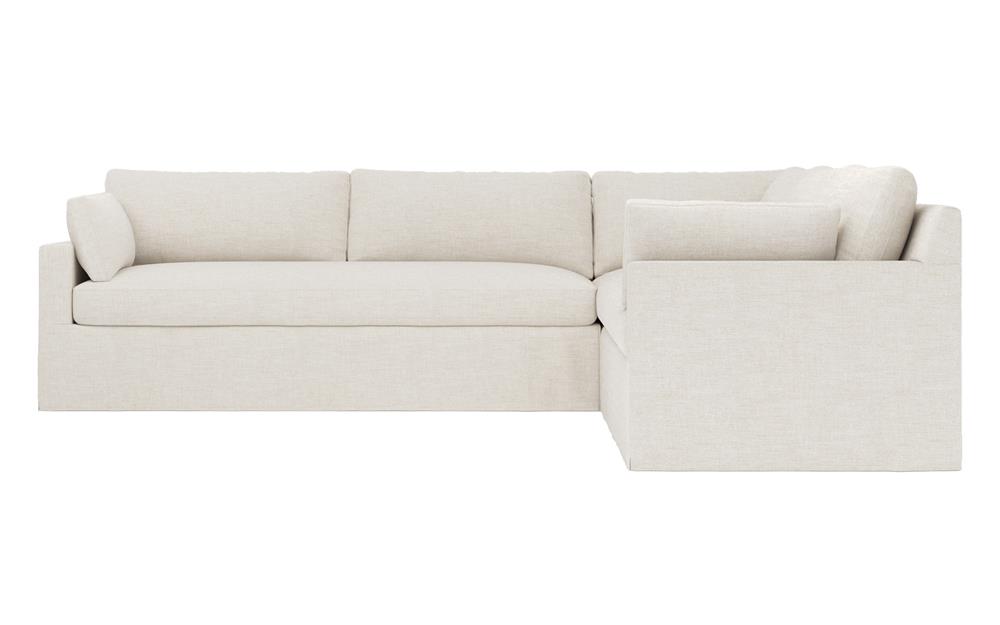 Weybridge Sea Salt Performance Slipcovered Corner Sectional - Left End - 123&quot;|