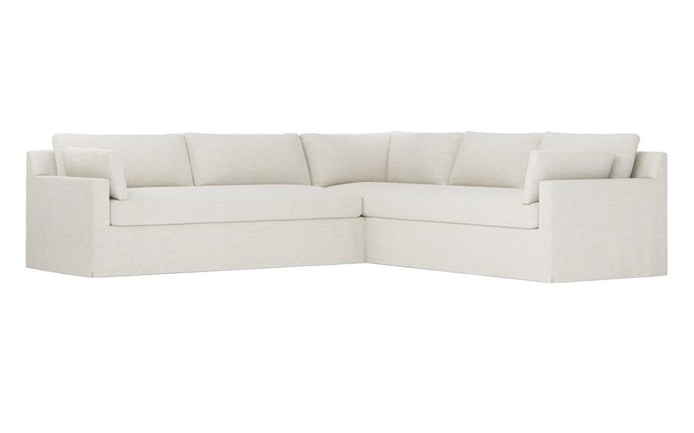 Weybridge Sea Salt Performance Slipcovered Corner Sectional - Left End - 123&quot;|