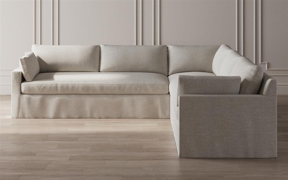 Weybridge Sea Salt Performance Slipcovered Corner Sectional - Left End - 123&quot;|