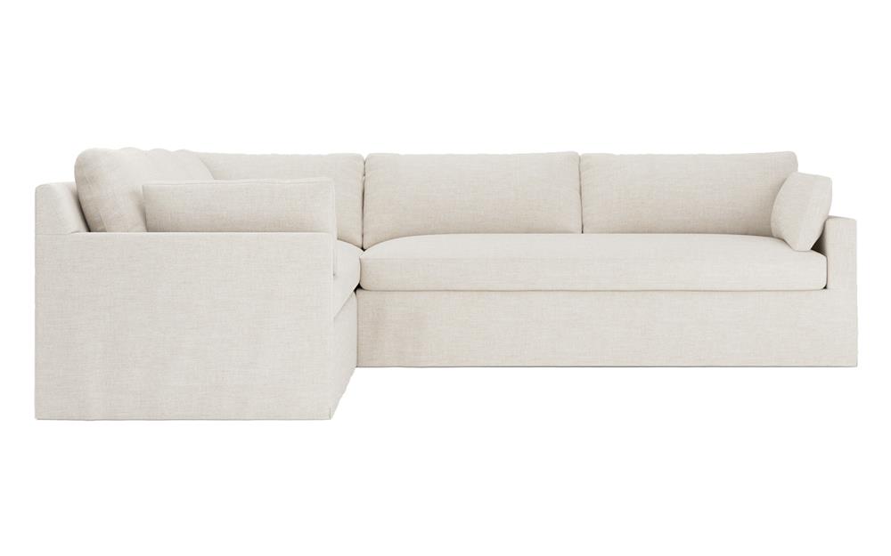 Weybridge Sea Salt Performance Slipcovered Corner Sectional - Right End - 123"|
