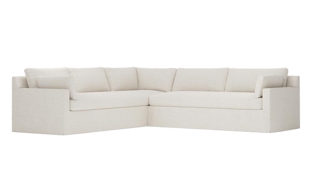 Weybridge Sea Salt Performance Slipcovered Corner Sectional - Right End - 123"|