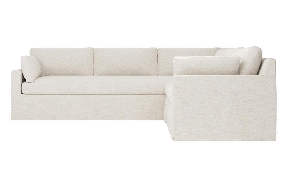 Weybridge Sea Salt Performance Slipcovered Corner Sectional - Right End - 123"|