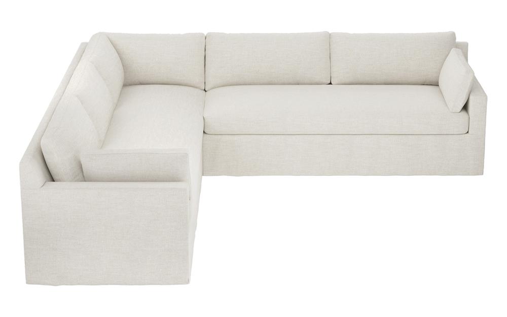 Weybridge Sea Salt Performance Slipcovered Corner Sectional - Right End - 123"|