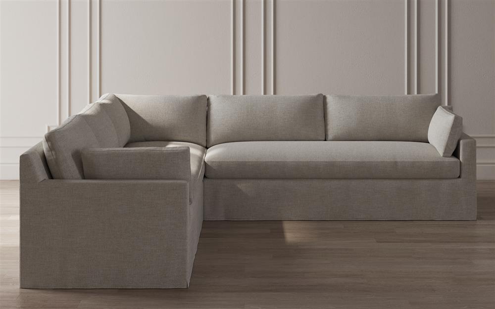 Weybridge Sea Salt Performance Slipcovered Corner Sectional - Right End - 123"|