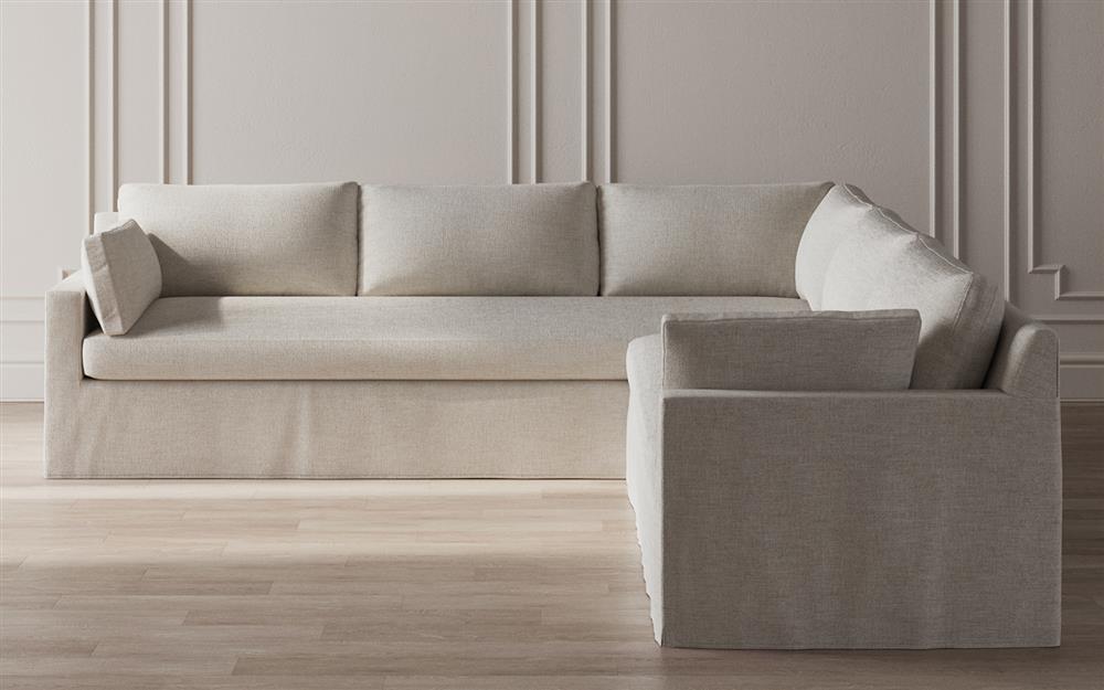 Weybridge Sea Salt Performance Slipcovered Corner Sectional - Right End - 123"|