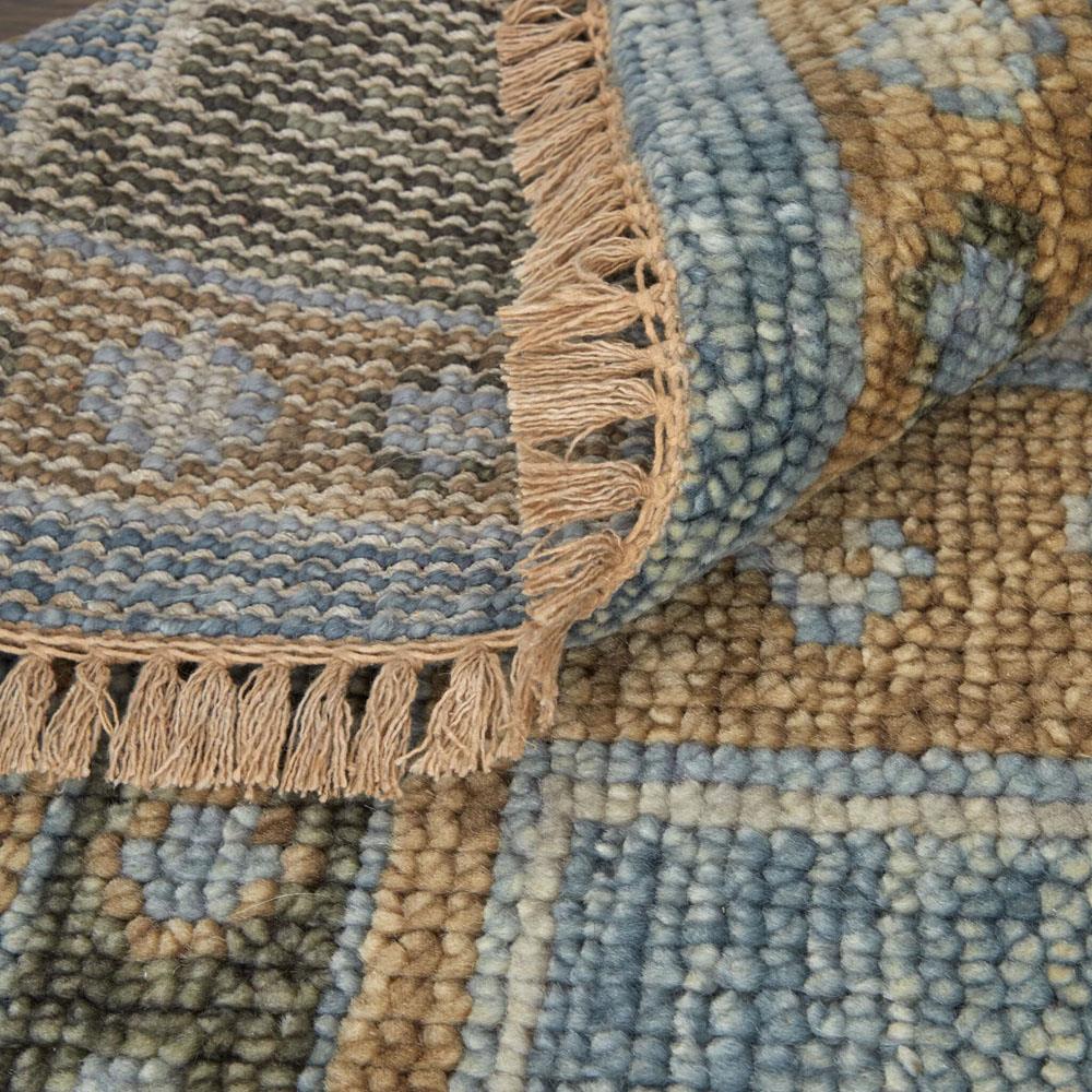 Avery Global Bazaar Blue Wool Medallion Patterned Hand Knotted Rug - 5G??x8GǦ|