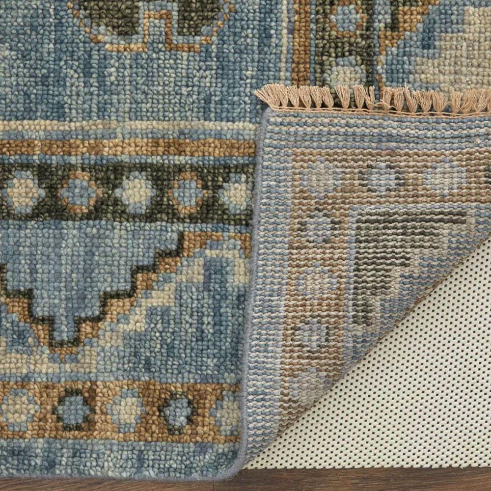 Avery Global Bazaar Blue Wool Medallion Patterned Hand Knotted Rug - 5G??x8GǦ|