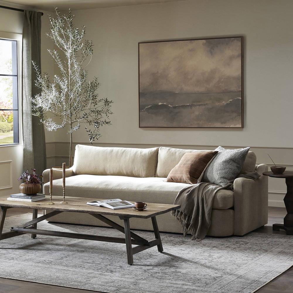 Aurelia Broadway Canvas Linen Sofa - 96