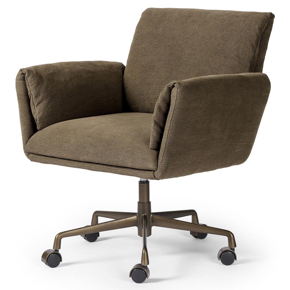 Salerno Broadway Coffee Linen Desk Chair|