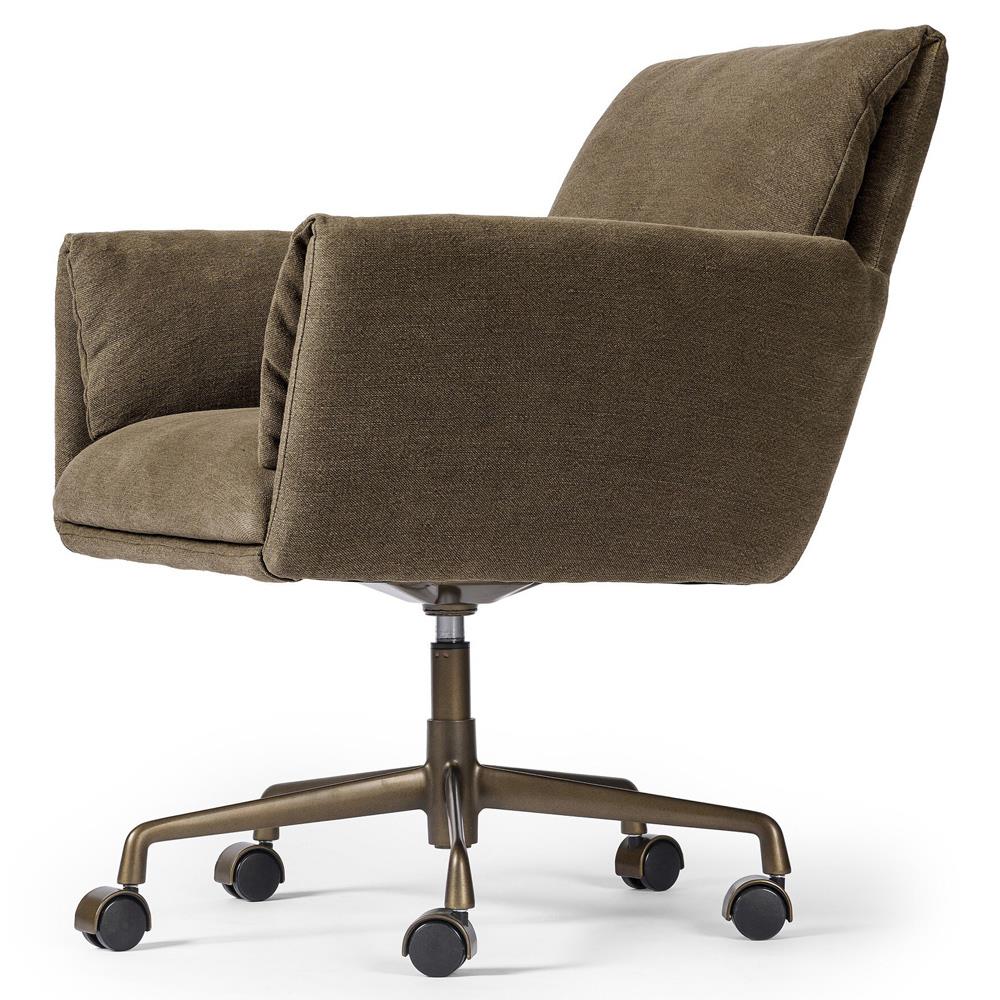 Salerno Broadway Coffee Linen Desk Chair|