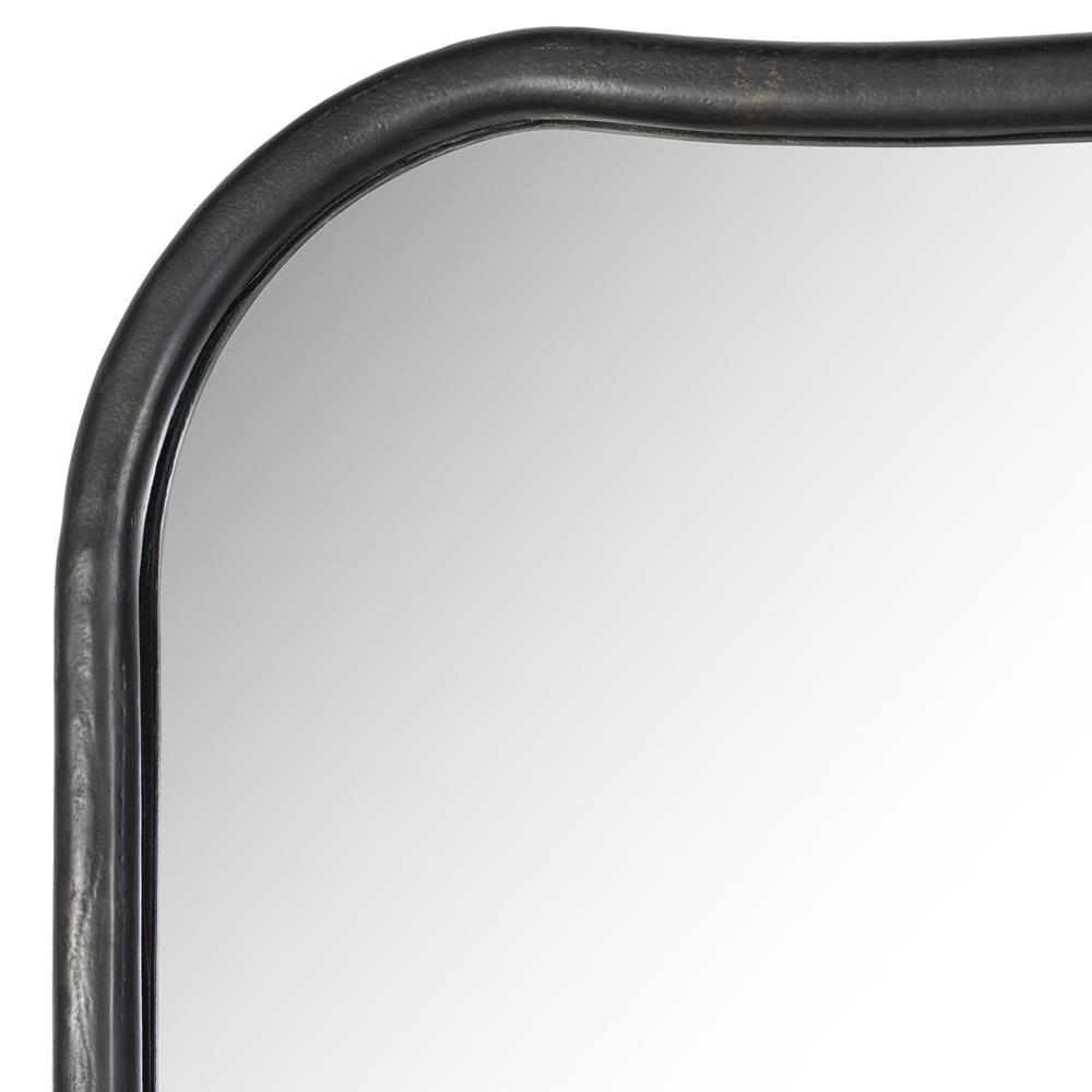 Patz Black Antique Floor Mirror|