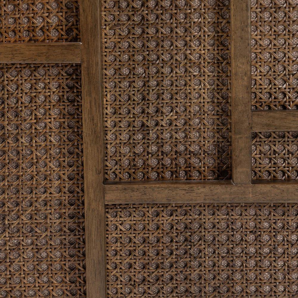 Jun Coastal Beach Dark Beige Performance Brown Cane Wood Swivel Arm Chair|