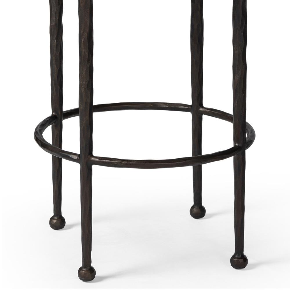 Calix French Country Cream Boucle Iron Counter Stool|