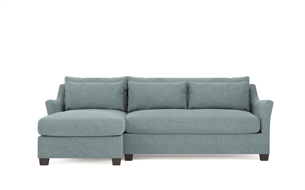 Pauline Chaise Heathered Teal Sectional - Left Chaise - 101"|