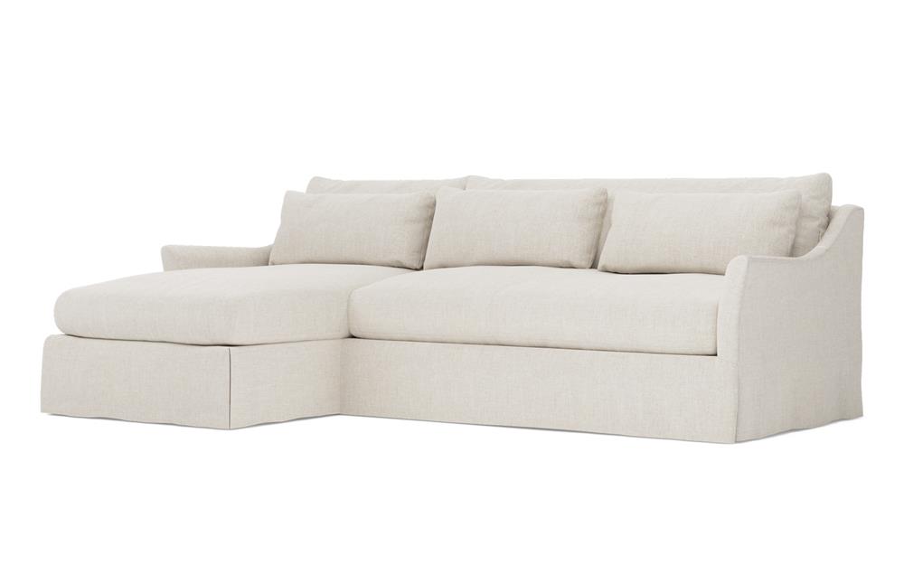 Pauline Sea Salt Performance Slipcovered Chaise Sectional - Left Chaise - 101&quot;|