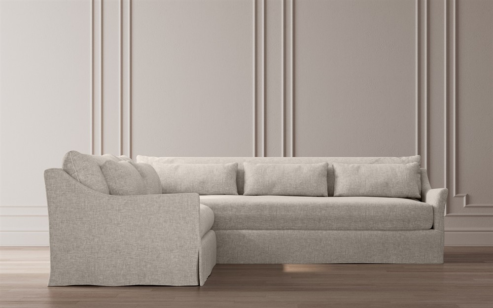 Pauline Sea Salt Performance Slipcovered Corner Sectional - Left End - 106&quot;|