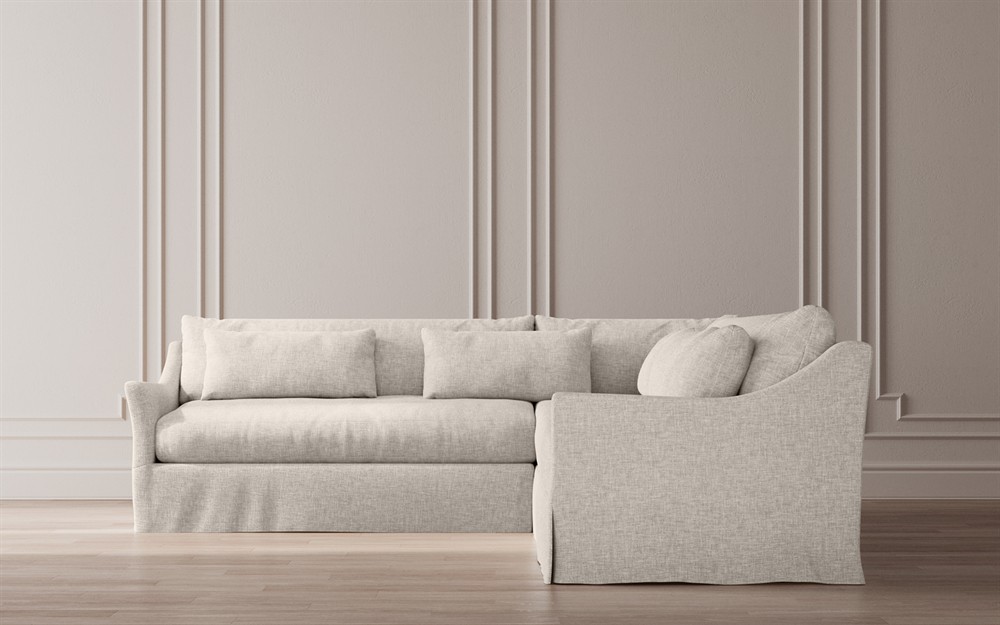 Pauline Sea Salt Performance Slipcovered Corner Sectional - Left End - 106&quot;|